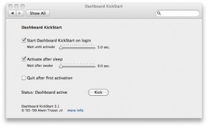 Dashboard Kickstart Preference Pane