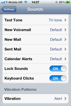 IOS 5 Settings Sounds Vibration Patterns for Everyone