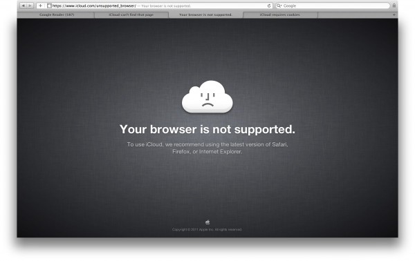 iCloud Unsupported Browser