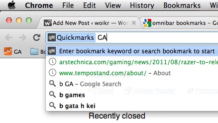 Quickmarks Search